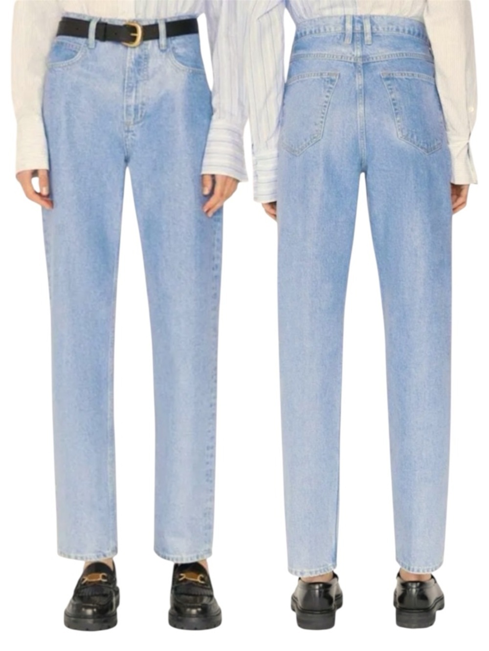 FRAME Le High N Tight Straight Jeans 26 Poolside Shiny Blue Rigid Denim NWT